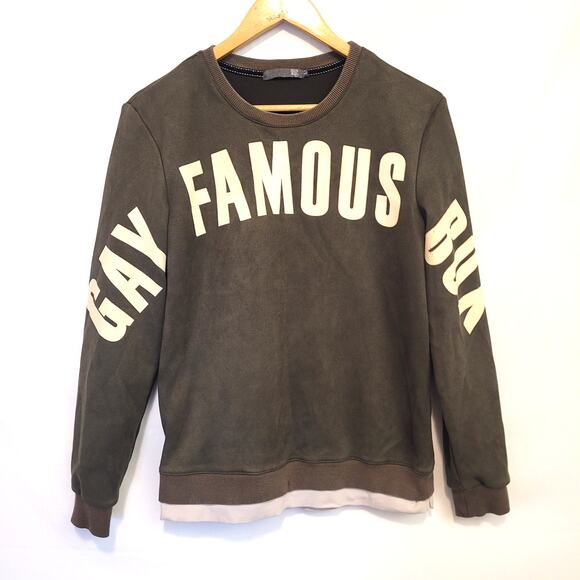 FAMOUS Fairyland Macma Greek Type Mastermind Graphic Y2K Sleeve Print Crewneck - Picture 1 of 16